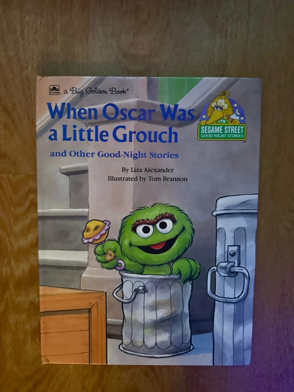 Vintage 1989 Sesame Street Oscar the Grouch Big Golden Book Hardcover